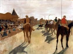 Chevaux de course devant les stands. DEGAS Edgar