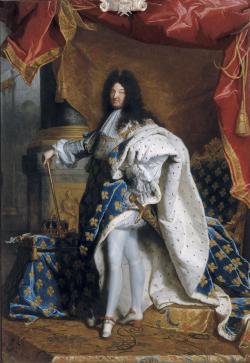 Portrait en pied de Louis XIV âgé de 63 ans en grand costume royal 