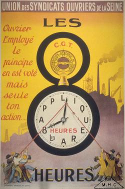 Une horloge sur fond jaune marquant les 8h