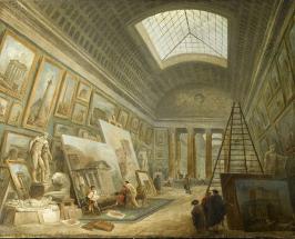 Une galerie de musée consacrée à l'art de la Rome antique