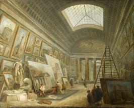 Une galerie de musée consacrée à l'art de la Rome antique 