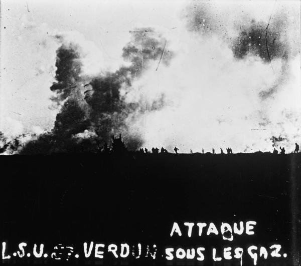 Attaque sous les gaz. L.S.U. 87. Verdun