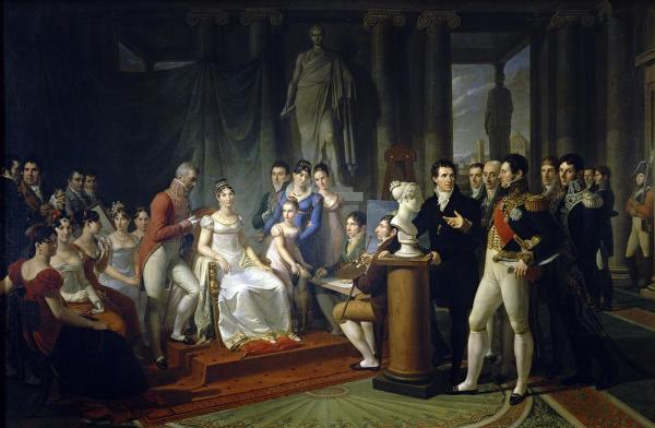 Elisa Bonaparte entourée d'artistes à Florence. 1813.