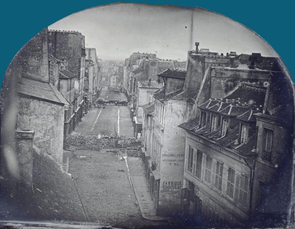 La Barricade de la rue Saint-Maur-Popincourt avant l'attaque par les troupes du général Lamoricière, le dimanche 25 juin 1848