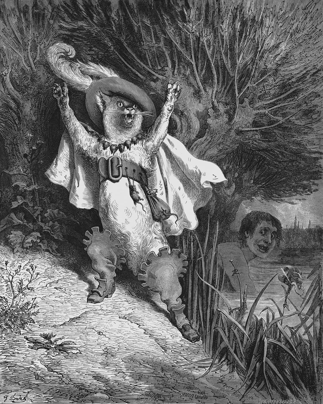 Le Chat botté [Illustration des Contes de Perrault].. Gustave DORE (1832 - 1883)