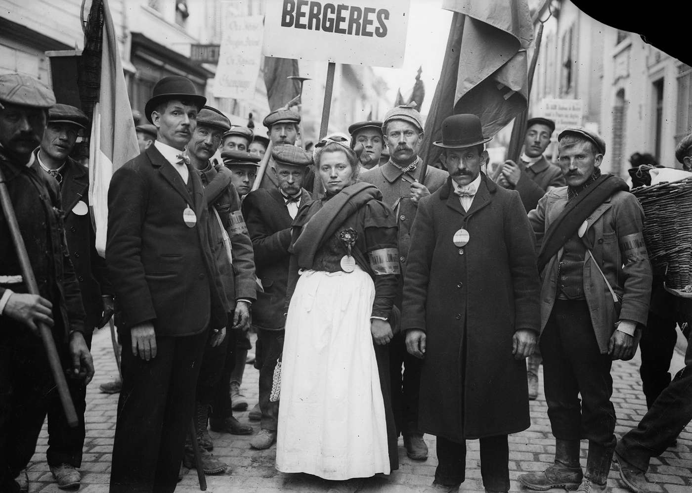 Bataillon dit "de fer" des viticulteurs de Bergères (Aube), manifestant
