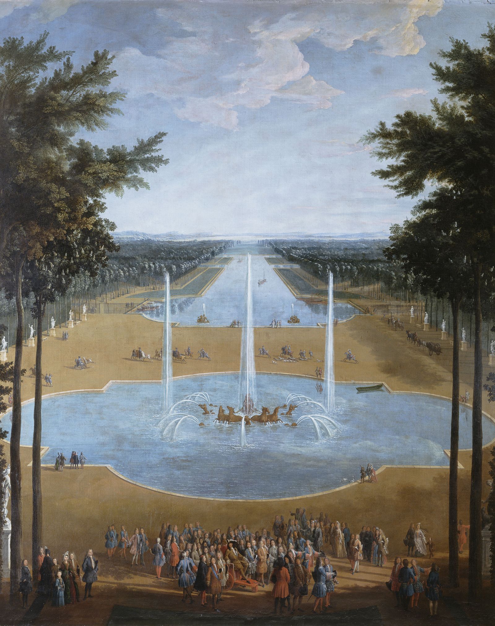 Vue du Bassin d'Apollon dans les jardins de Versailles