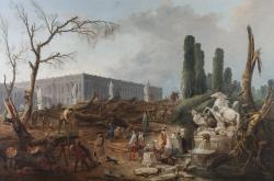 Vue du Bosquet des "Bains d'Apollon" Robert Hubert (1733-1808) , peintre