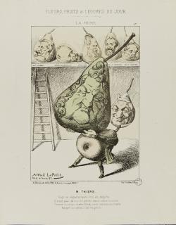 Une caricature d'Adolphe Thiers en 1871