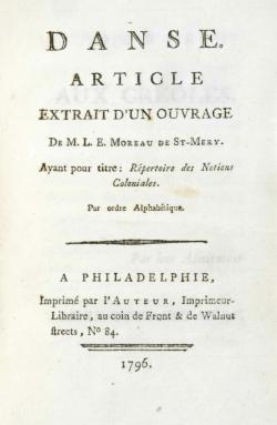 Il décrit avec précision dans un petit opuscule, Danse (1796) les chœurs de chanteuses répondant à une ou deux chanteuses principales à la voix éclatante, les danseurs