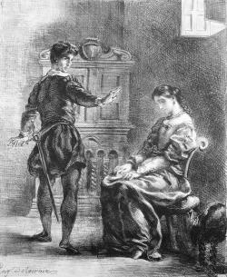 La suite lithographique que Delacroix consacre à Hamlet entre 1834 et 1843 constitue le témoignage le plus complet de l’admiration que le peintre a portée toute sa vie à l’œuvre de Shakespeare.