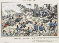  troupes coloniales prenant victorieusement d’assaut une batterie d’artillerie de campagne prussienne