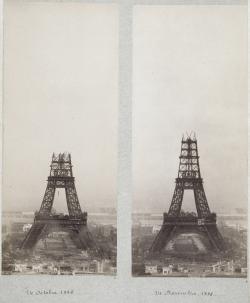 L’élévation de la Tour se poursuivant ainsi selon cette technique de montage entièrement fait en porte-à-faux, le deuxième étage est atteint six mois plus tard, comme l’indique la photographie du 14 octobre 1888.