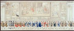 Viennent ensuite les princes de la famille impériale qui introduisent Napoléon tenant par la main Marie-Louise.