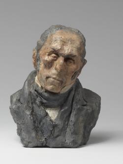 Caricature d'un homme de face en buste