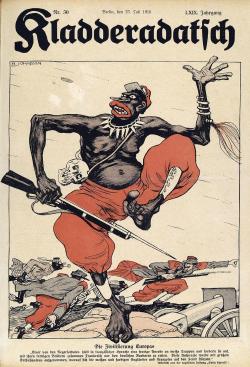 personnage du tirailleur sénégalais caricaturé 