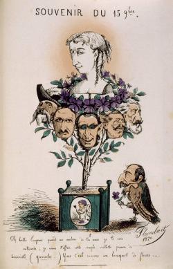 Carivature Eugénie au sommet d’un rosier-tige