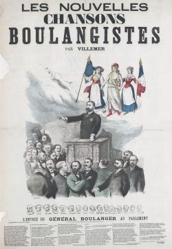 Les « nouvelles chansons boulangistes » composées par Gaston Villemer alimentent également la popularité du général Boulanger.