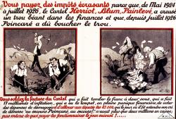 La seconde affiche, qui date de 1928, est clairement marquée à droite. Elle comporte deux vignettes de taille égale, qui occupent la moitié de l’espace.
