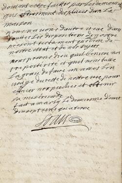 Testament de Louis XIV, signature du roi