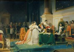 Joséphine signe le pacte de divorce, soutenue dans cette douloureuse épreuve par sa fille Hortense