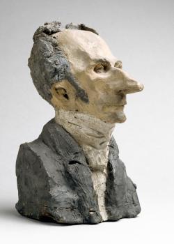 caricature d'un homme de 3/4 avec un grand nez
