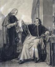 Signature du Concordat entre la France et le Saint-Siège, par le pape Pie VII, le 15 août 1801.