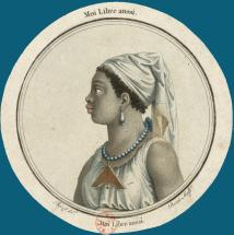 femme noire en buste de profil