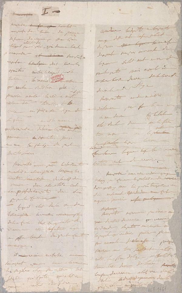 Note autographe du général Bonaparte sur les événements de Venise.1797.