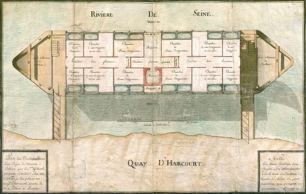 Projet de bains publics sur un bateau à Rouen