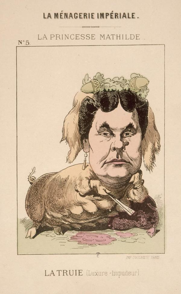 La ménagerie impériale, portrait-charge n°5 de la Princesse Mathilde,