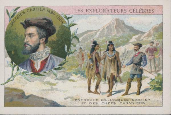 Entrevue de Jacques Cartier et des chefs canadiens