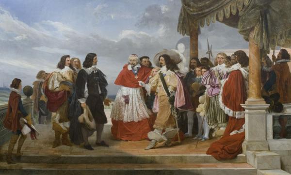 Poussin, arrivant de Rome, est présenté à Louis XIII par le cardinal de Richelieu (1640)