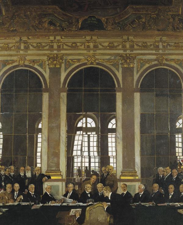 Signature du Traité de paix le 28 juin 1919 dans la Galerie des Glaces