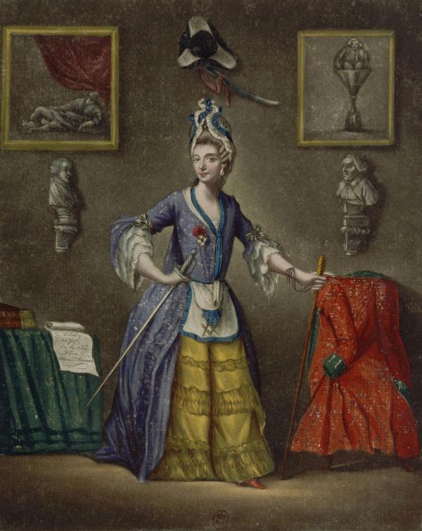 Portrait en pied du chevalier d'Éon