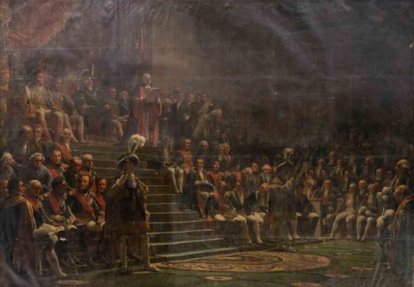 Louis XVIII préside l'ouverture de la session des Chambres, le 4 juin 1814.
