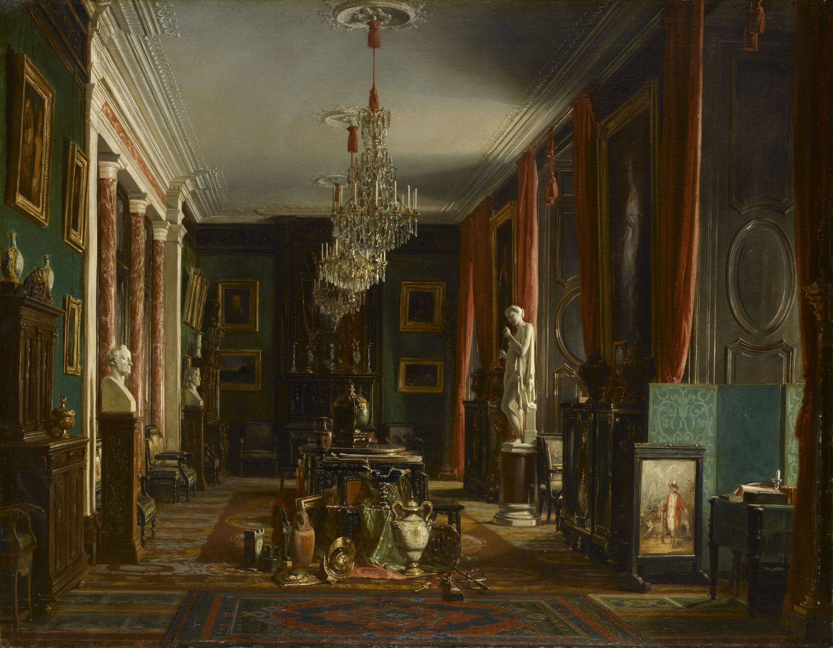 Intérieur du cabinet du comte Emilien de Nieuwerkerke, Directeur général des Musées impériaux, au Louvre. Charles GIRAUD (1819 - 1892)