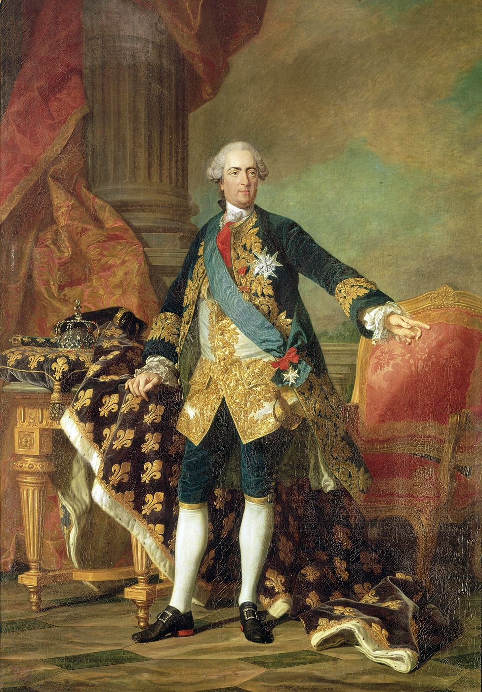 Portrait en pied de Louis XV (1710-1774) roi de France. Louis-Michel VAN LOO (1707 - 1771) Bibliothèque municipale de Versailles Portrait en pied de Louis XV (1710-1774) roi de France. Louis-Michel VAN LOO (1707 - 1771) Bibliothèque municipale de Versailles